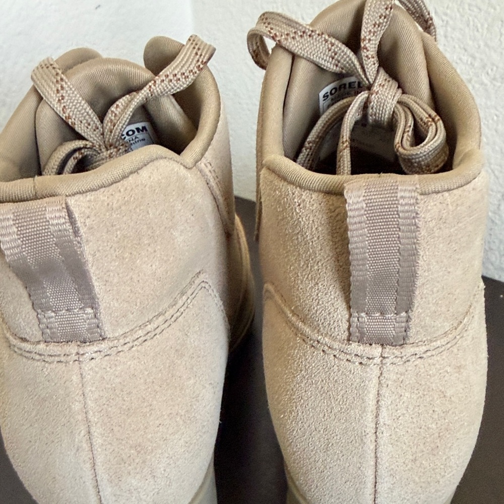 NWOT Sorel Taupe Suede Wedge Lace-Up Ankle Booties. - Picture 14 of 14